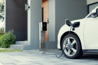 A car charging at a home