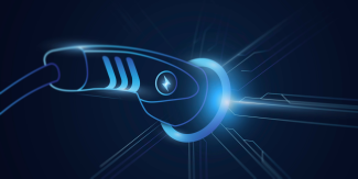 all blue digital drawing of an electric charger handle
